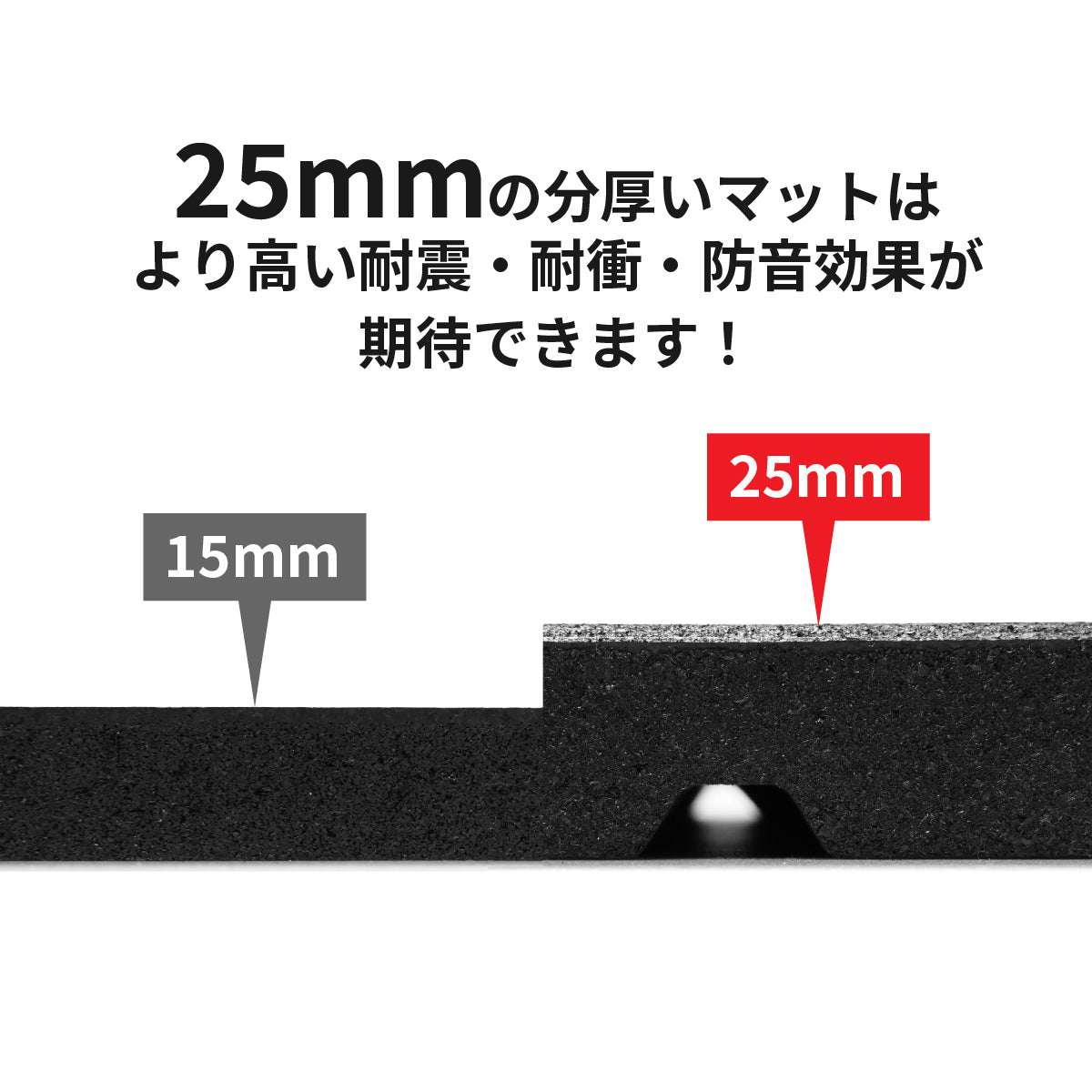 EVM-125 EVOLGEAR ラバーフロアマット50cm×50cm(厚さ:25mm)