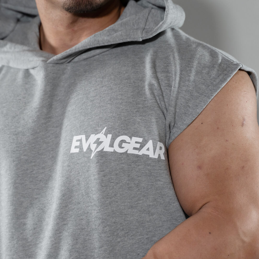 EVOLGEAR PILE SWITCH SLEEVELESS HOODIE【GREY】