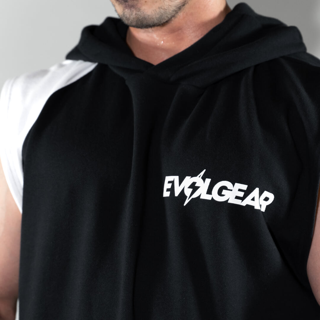 EVOLGEAR PILE SWITCH SLEEVELESS HOODIE【BLACK】