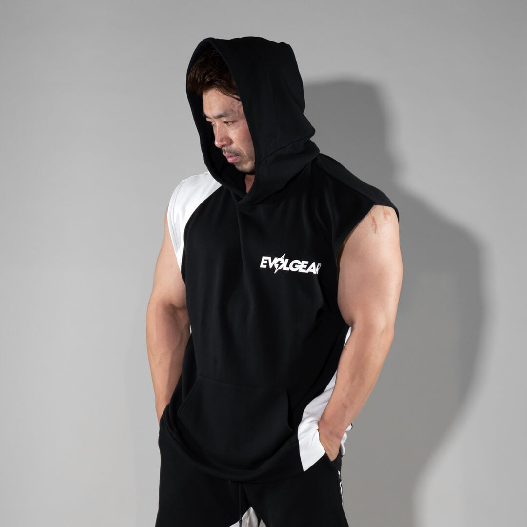 EVOLGEAR PILE SWITCH SLEEVELESS HOODIE【BLACK】