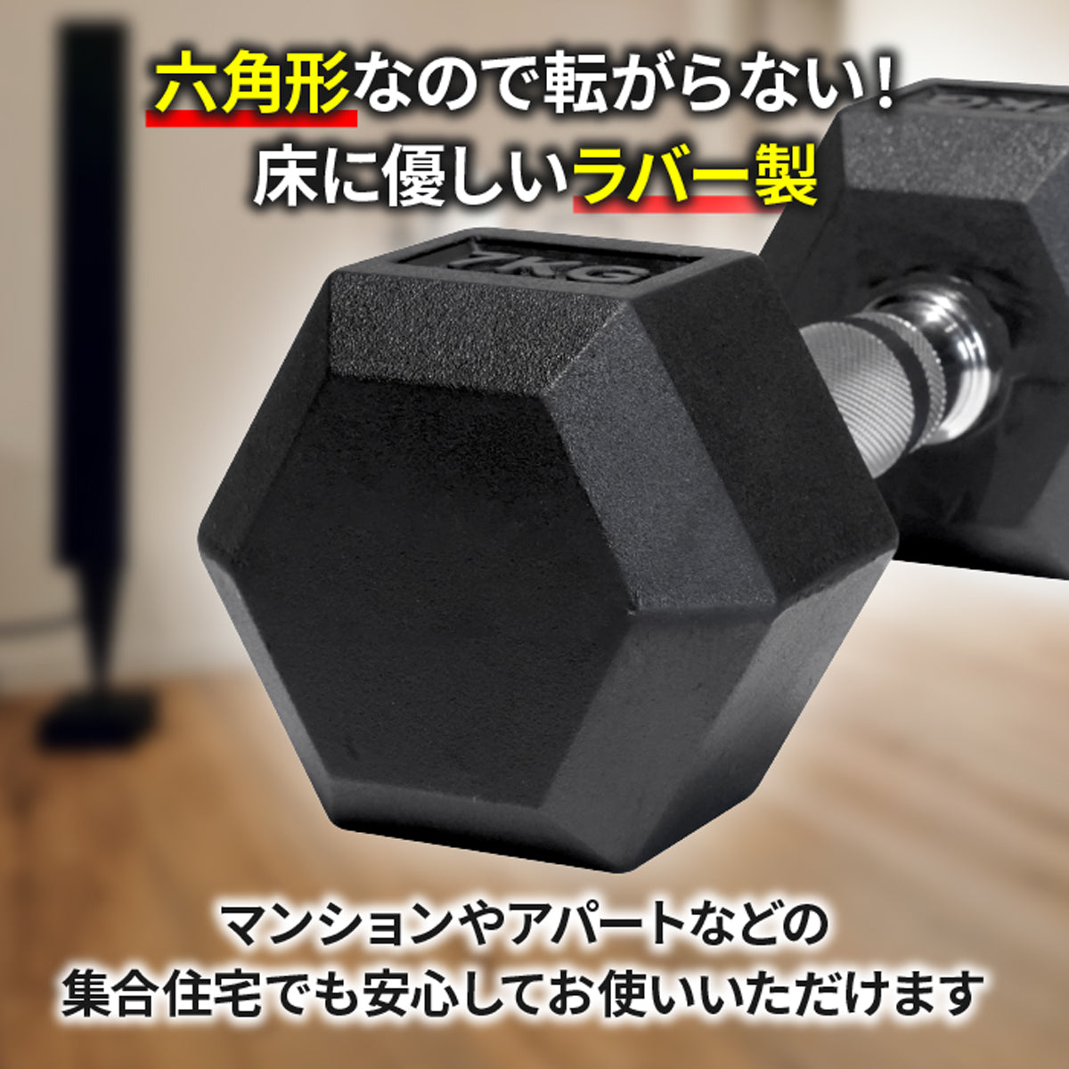 EVOLGEAR ラバーヘックスダンベル