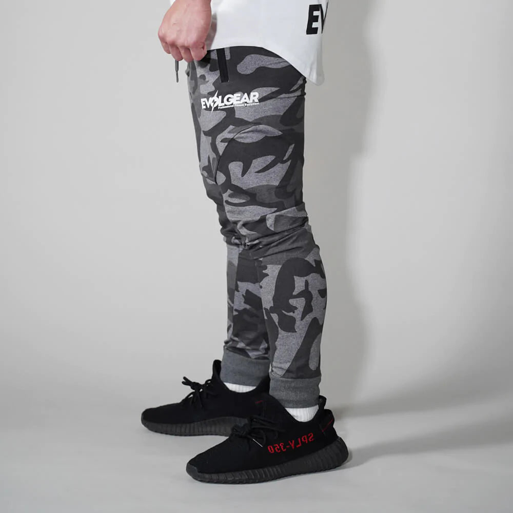 EVOLGEAR SLIM FIT JOGGER PANTS【CAMOUFLAGE GRAY】