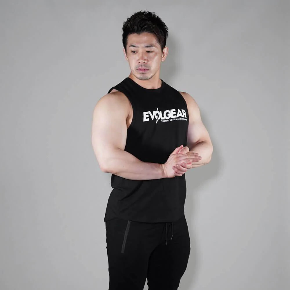 FRONT PRINT SLEEVELESS【BLACK】