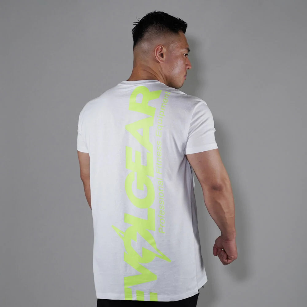 EVOLGEAR VERTICAL LOGO T-SHIRT 【WHITE×YELLOW】
