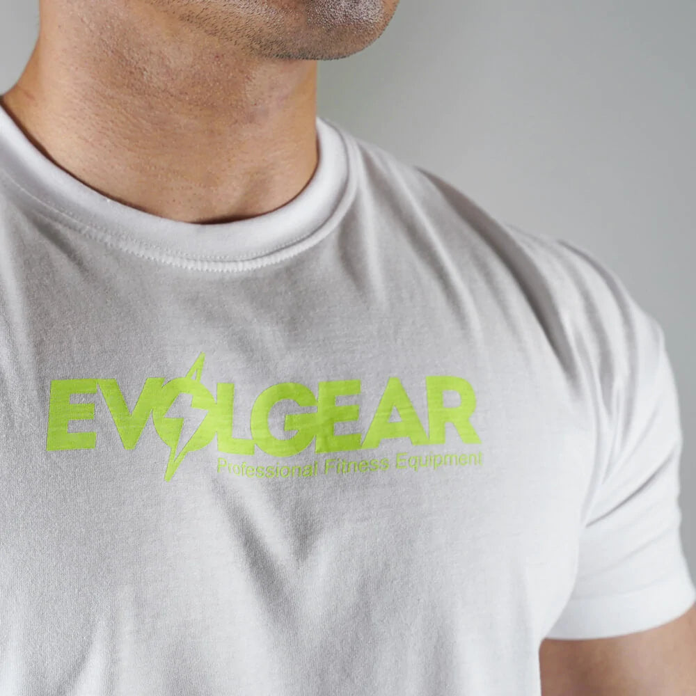 EVOLGEAR VERTICAL LOGO T-SHIRT 【WHITE×YELLOW】