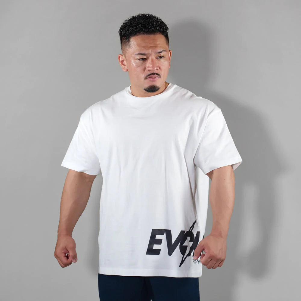 evol gear EVOLGEAR ROUND LOGO T-SHIRT【WHITE】