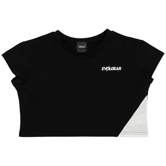 EVOLGEAR SLASH CROPPED TEE【BLACK】