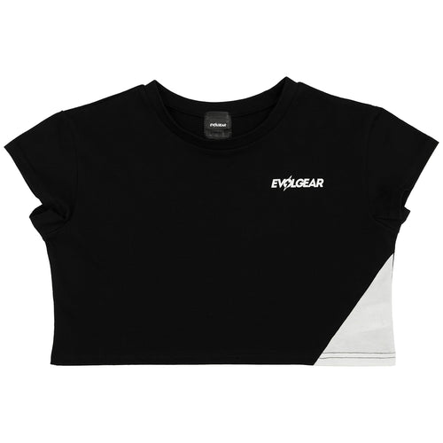 EVOLGEAR SLASH CROPPED TEE【BLACK】