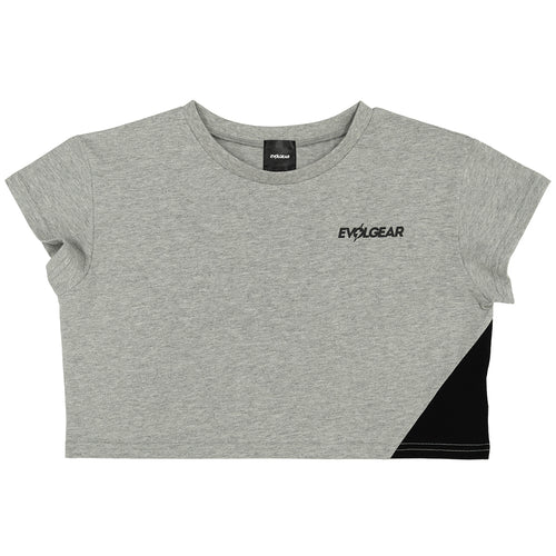 EVOLGEAR SLASH CROPPED TEE【GRAY】