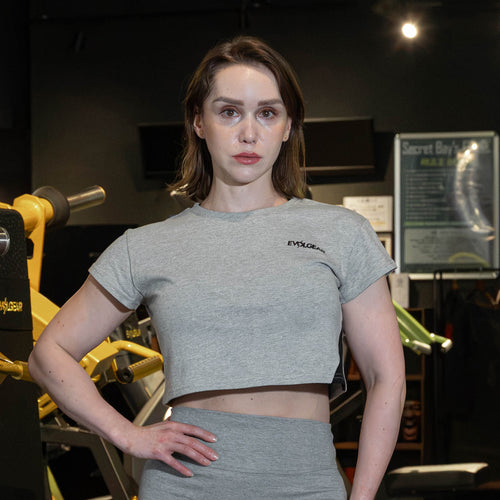 EVOLGEAR SLASH CROPPED TEE【GRAY】