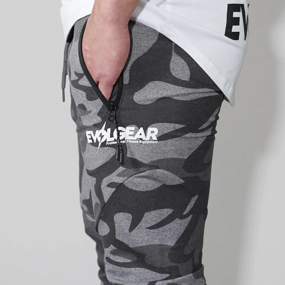 EVOLGEAR SLIM FIT JOGGER PANTS【CAMOUFLAGE GRAY】
